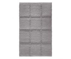 iDesign Grid tapis de bain doux, sortie de douche rectangulaire en coton, gris