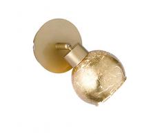 WOFI 4371.01.15.7000 Spot mural, Verre, G9, 28 W, Goldfarbig, 10 x 10 x 17 cm