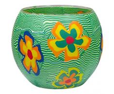 Him CC29 photophore Verre Fleurs, Multicolore