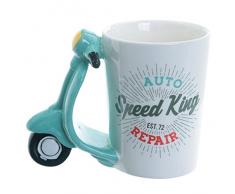 Puckator Scooter rÃ©tro Tasse avec Manche, cÃ©ramique, Vert