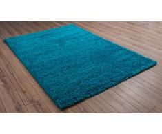 VIMODA Tapis Moderne Ã Poils Longs, Poils Ã Poils Long Chemin de Table, Soft Touch, Tapis, uni Bleu Sarcelleâ¯; Tailleâ¯: 80Â x 150Â cm, Turquoise