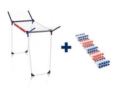 Leifheit Pegasus 150 Solid Slim Lot de 25 Pinces Ã Linge rÃ©sistantes avec ailettes pour vÃªtements Longs, Pinces Ã Linge avec Surface agrÃ©able et poignÃ©e Douce