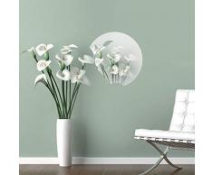 Walplus Miroir Mural Art Cristal Arbre Branche Fleur Creux Autocollant Mural Amovible Adhésif Mural Vinyle Maison Décoration DIY Salon Chambre Bureau Décor Enfants Chambre, Argent