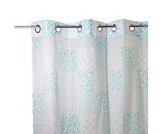HomeMaison Azulejos Voilage, Coton, Turquoise, 280x140 cm