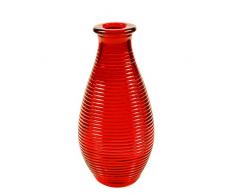Hurom Fleurs Vase en Verre Hauteur 14Â cm Vase DÃ©co Verre, Rouge, 7Â x 7Â x 14Â cm
