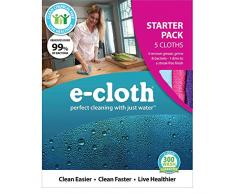e-cloth 8930115 Lot DE 5 Chiffons en Microfibre pour Cuisine, Salle DE Bain, VITRES, Lavette ET Polissage, Multicolore, 15,5 x 5 x 19 cm