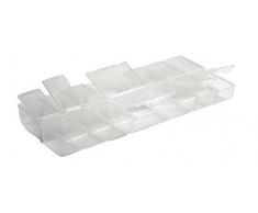 Rayher 3902300 boite de rangement plastique, 14 sections pratiques, transparent