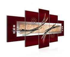Tableau decoration murale Abstrait 200 x 100 cm - XXL Impression sur Toile Salon Appartment 5 Parties - prÃªt Ã accrocher - 103951a