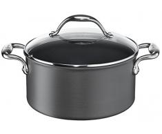 Lagostina 12078031224 Accademia Fortissima Faitout avec Couvercle 24 cm, Aluminium, Noir