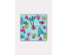 Bonamaison Horloge Murale en MDF, Multicolore, 30 x 30 cm