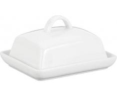 axentia Beurrier en Porcelaine Blanche, Boîte à Beurre avec Couvercle, Beurrier Classique et Ãlégant 16 x 16 x 6 cm, Récipient en Porcelaine pour Motte de Beurre de 250 g