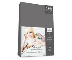 Bed-Fashion Topper Drap-Housse, Jersey, Anthracite, lit Simple, 80Â x 200Â cm