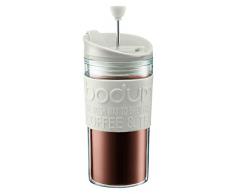 Bodum - K11102-913 - Travel Press - Set Mug à Piston + Couvercle Extra - 0,35 L - Blanc Crème