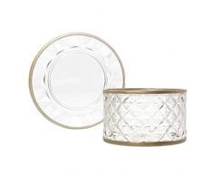 Yankee Candle Langham Abat-jour et assiette en verre transparent large