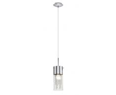 Eglo Lampe suspension Diamond Acier Chromé/verre transparent cristal Chromé HV 1 x E14 max. 60 W non incluse Classe de protection 2/H 110 cm Suspension à 10,5 cm de suspension ø 12,5 cm 90695