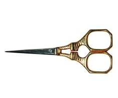 Locau 3022.1 Ciseaux Broder Tour Eiffel 10 cm, INOX, Doré Or Fin/Argent, 16x6,5x0,5 cm