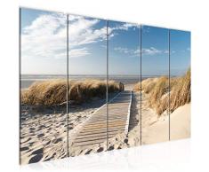 Tableau decoration murale Plage de la mer 200 x 80 cm - XXL Impression sur Toile Salon Appartment 5 Parties - prÃªt Ã accrocher - 604055a