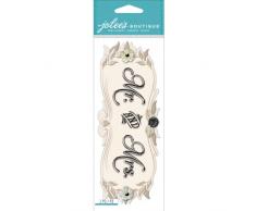 Jolees Boutique Titre dimensionnelle Autocollants, Mr et Mrs