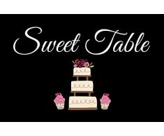 Schatzmix Plaque Murale en tôle Motif Sweet Table de gâteau Multicolore 20 x 30 cm