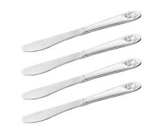 Viva Haushaltswaren 4 Enfants Couteau/Couteau pour Les Enfants en Acier chromé Motif Couverts pour Enfant Ours, chromé/Argent de 38499 #