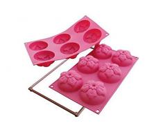 Silikomart 20.075.19.0063 SF075 Moule Forme Narcisse 6 Cavités Silicone Fuchsia