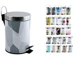 MSV 100562 Poubelle à pédale Origami 3l-17x17x25cm, Plastique, multicoloré, 30 x 20 x 15 cm