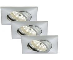 Briloner Leuchten 7210-039 Encastrable LED 230v, plafonnier, spots,lampe de salon, orientable, carré, Plastique, 5 W, Blanc Chaud, 3er Set