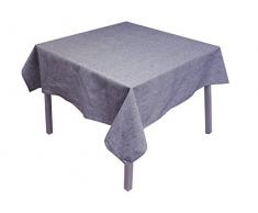 Soleil docre Nappe 180x180 cm Jeans Marine, Polycoton, Bleu, 180 X 180 cm