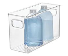 InterDesign Linus boite stockage, rangement tiroir de taille moyenne en plastique avec poignÃ©es, transparent
