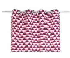 Linder Rideau Motifs GÃ©omÃ©triques Ã Oeillets Polyester Bordeaux 135 x 260 cm