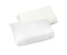 Premium Memory - Oreiller pour cervicales 2 pezzi - Federa in poliestere Bianco