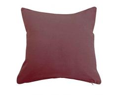 Homemaison Coussin Passepoilé Déhoussable, Lin, Prune, 40x40 cm