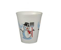 Papstar 50 Tasses - Thermo Mug - Bonhomme De Neige - 0,2 L Ã 7,9 Cm 9,1 Cm - Boissons Chaudes (Vin Chaud, CafÃ©, ThÃ©) - Gobelets Jetables, Gobelets Festifs - Blanc