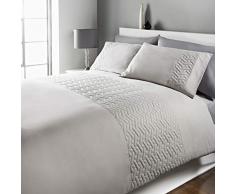 Brentfords Pinsonic Parure de lit Double 100% Polyester Microfibre Gris