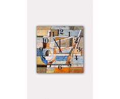 Bonamaison Horloge Murale en MDF, Multicolore, 30 x 30 cm