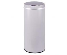Poubelle de cuisine automatique 42L SOHO Blanc mat en acier INOX avec cerclage