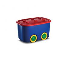 Kis 8630000 0008 04 Boîte de Rangement Funny Box 46 litres en Bleu-Rouge, Plastique, 58x38,5x32 cm