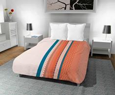 Intemporel Couette ImprimÃ©e 240x220 cm Pise Corail, Polyester, Orange