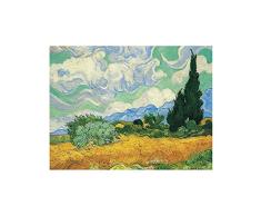 Affiche 50x70 cm Champ de blÃ© avec cyprÃ¨s / A Cornfield with Cypresses / Kornfeld und Zypressen Vincent VAN GOGH