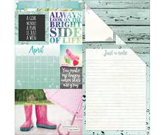 Bo Bunny Calendrier Girl Double Face Papier cartonné 30 x 30 Avril, Acrylique, Multicolore