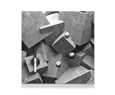 Zeller Present 11654 Tableau mémo Cubes, verre, gris, 40 x 40