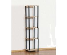 Modo24 Tuyau de Plastique Ãtagère 5 tablettes Largeur 40 cm de Chambre de Bureau de Livres Cave Ãtagère Dedal de 5 L (Noir)