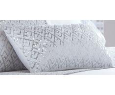 Portfolio - Petit Coussin en Polyester Blanc Ã Paillettes - 32 x 5 x 20 cm