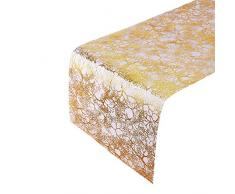 Chemins de table, motif en branches | pour mariages et dîners de haut standing | 30,5 x 274 cm | 12 pcs (Or brillant)