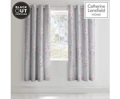 Catherine Lansfield Canterbury Rideaux occultants à Åillets, Ocre, Polycoton, Gris, Eyelet Curtains - 66x90 inch