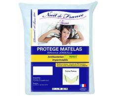 Nuit de France 329403 180/200 Protège Matelas Coton/PVC Blanc 200 x 180 x 1 cm