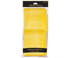 amscan International Lot de 20 Couteaux en Plastique Jaune