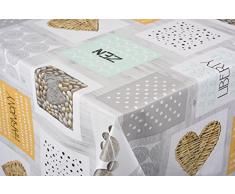 Venilia ZÃNITUDE Rectangle Nappe Harmony Linge de Table Toile cirée Maintenance réduite hydrophobes, Polyester, PVC, rectangulaire, 140 x 160 cm, 55002, 140 x 160 cm