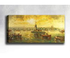 Bonamaison Peinture sur toile, multicolore, 30 x 90 cm - Conçu et fabriqué en Turquie