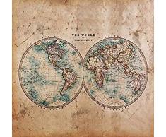 Papier Peint déco poster THE WORLD IN HEMISPHERES 3 x 2,70 m | Déco et photo murale XXL Qualité HD Scenolia